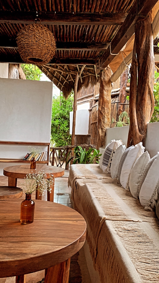 Restaurant in a resort in Tulum Mexico.