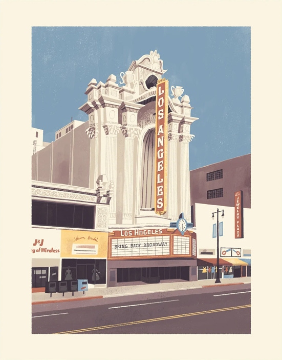 Los Angeles Theater Illustration