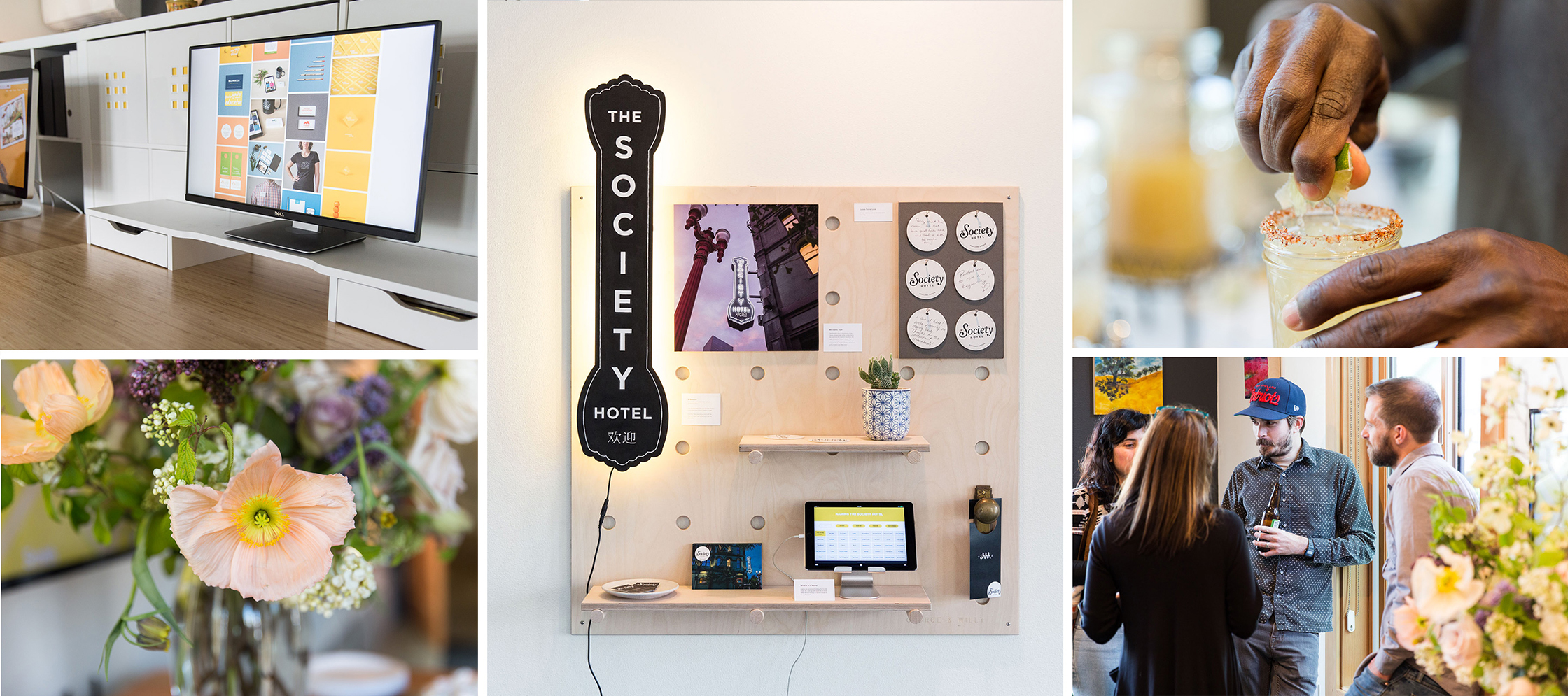 Collage of images from open house.