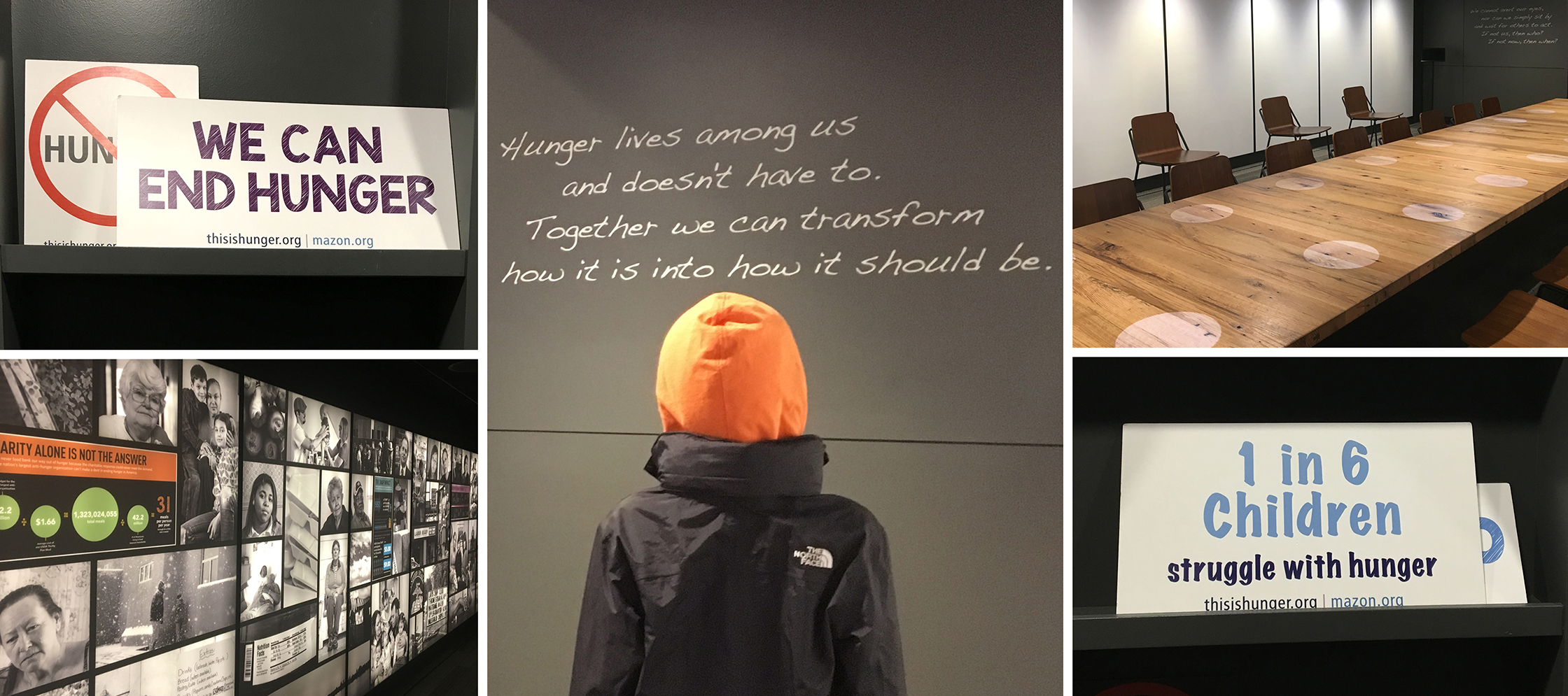 Grouping of images about hunger. 