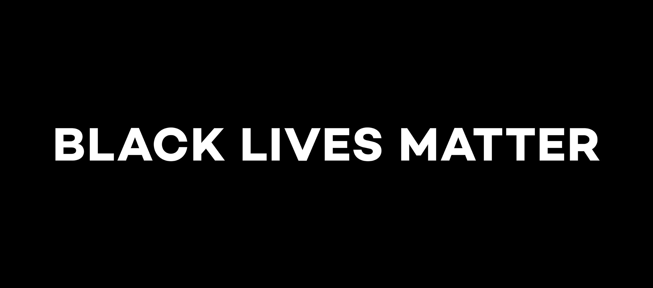 Black Lives Matter white text on black background.