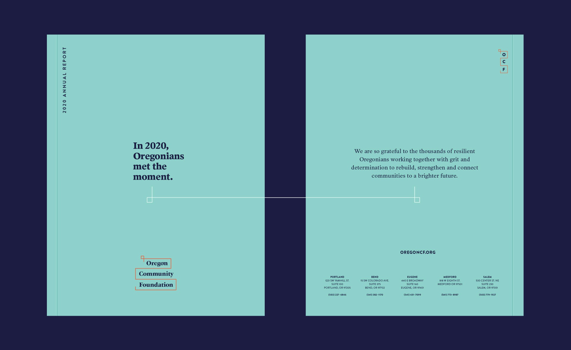 Front and back covers of annual report.