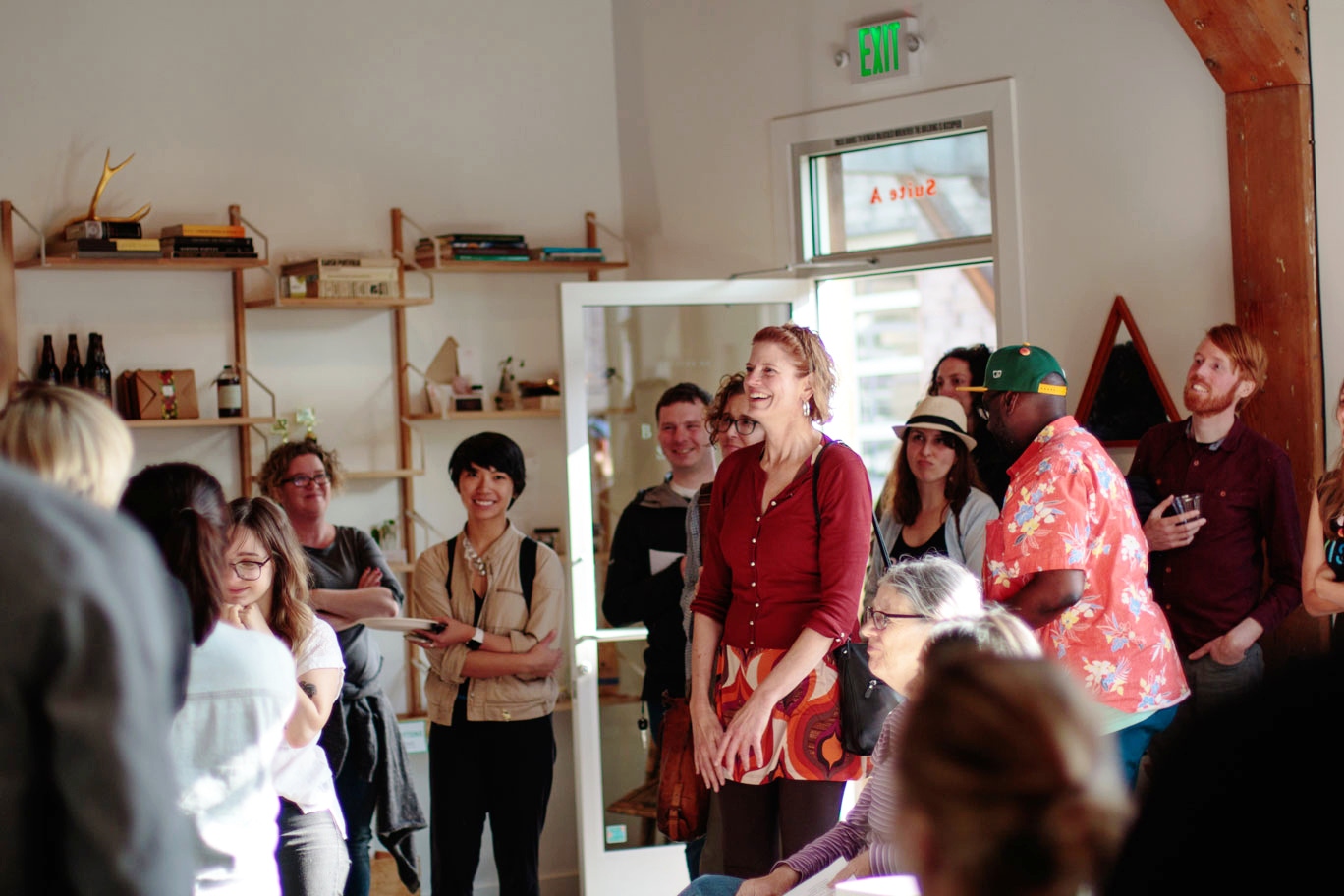 Images of people participating in a design tournament.