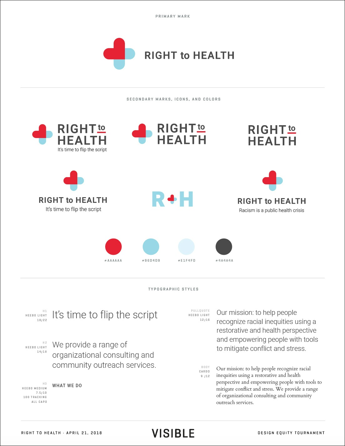 Right to Health marks, icons and colors.