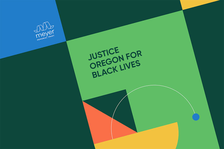 The Justice Oregon brand style guide, featuring the new brand palette and logo.