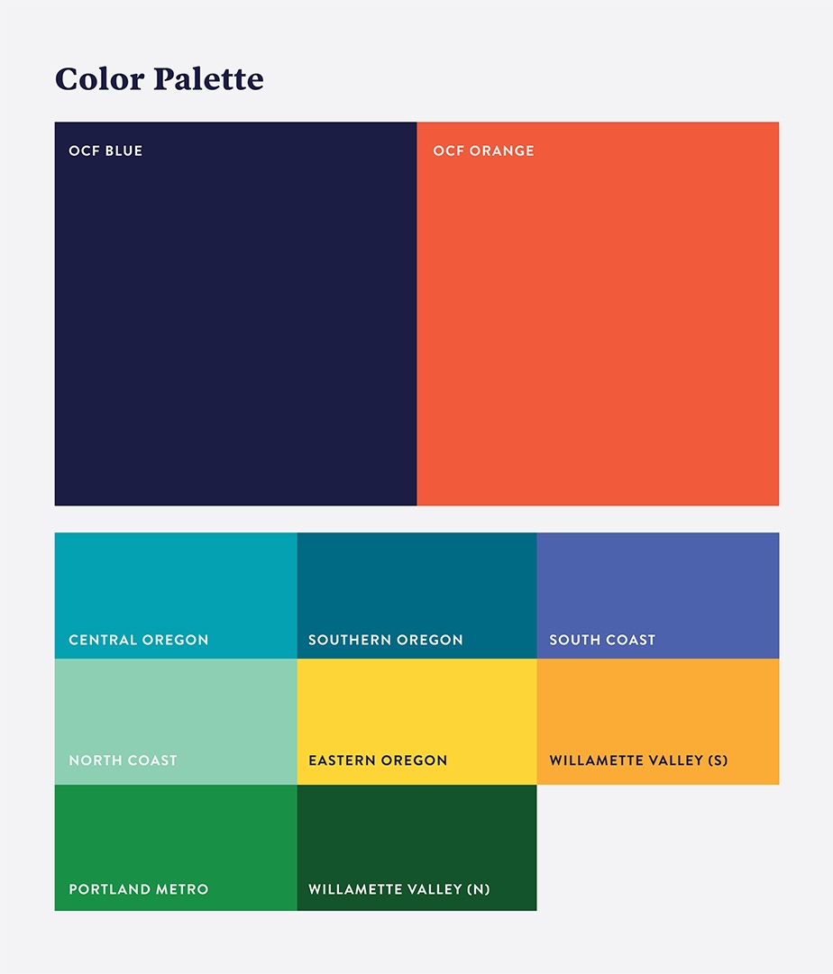 Oregon Community Foundation color palette