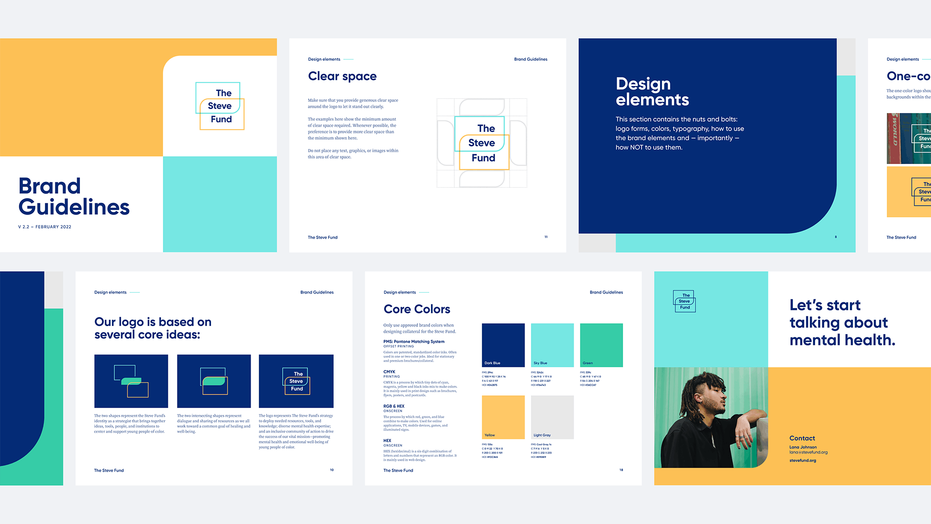 Snippets from The Steve Fund brand guidelines