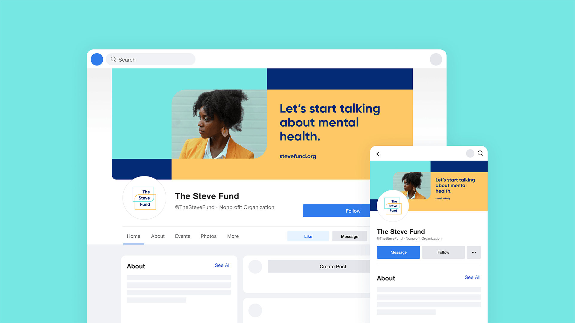 The Steve Fund website desktop and mobile experiences