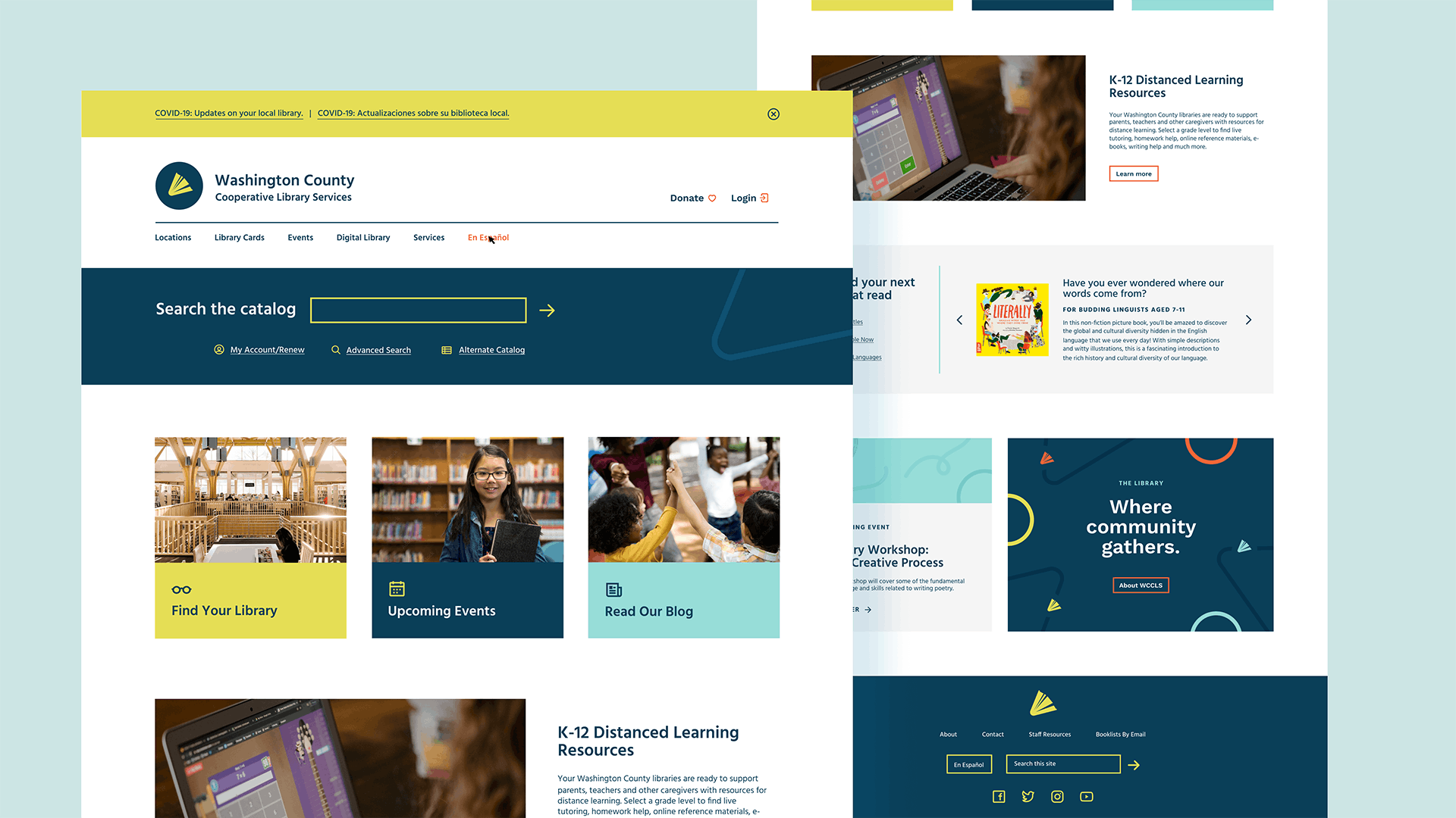 Website design for WCCLS
