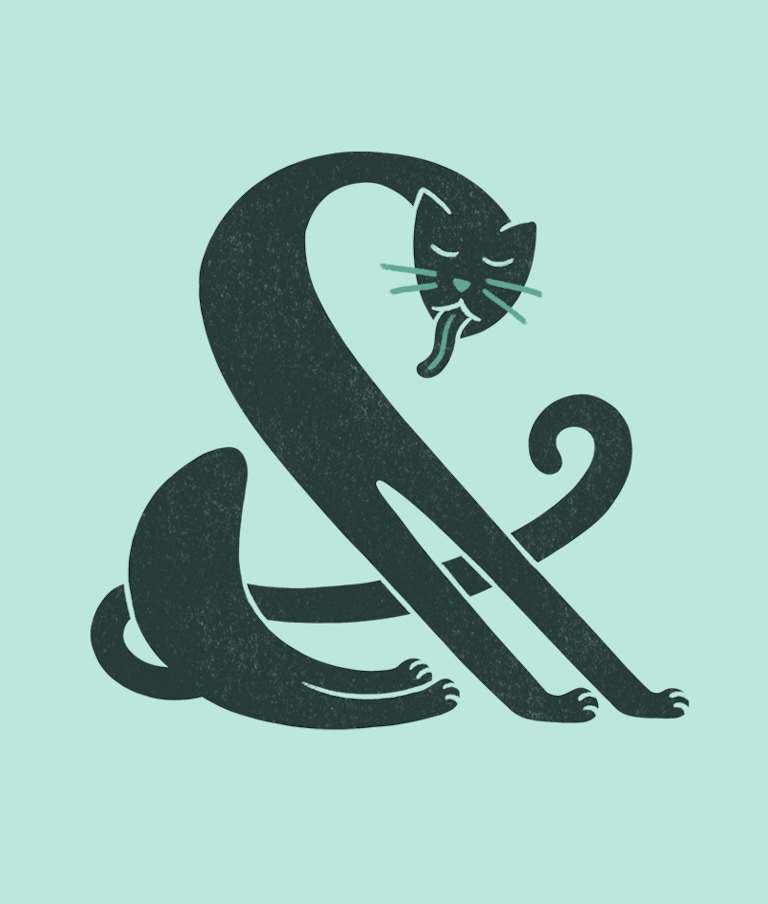 A cat shaped like an ampersand