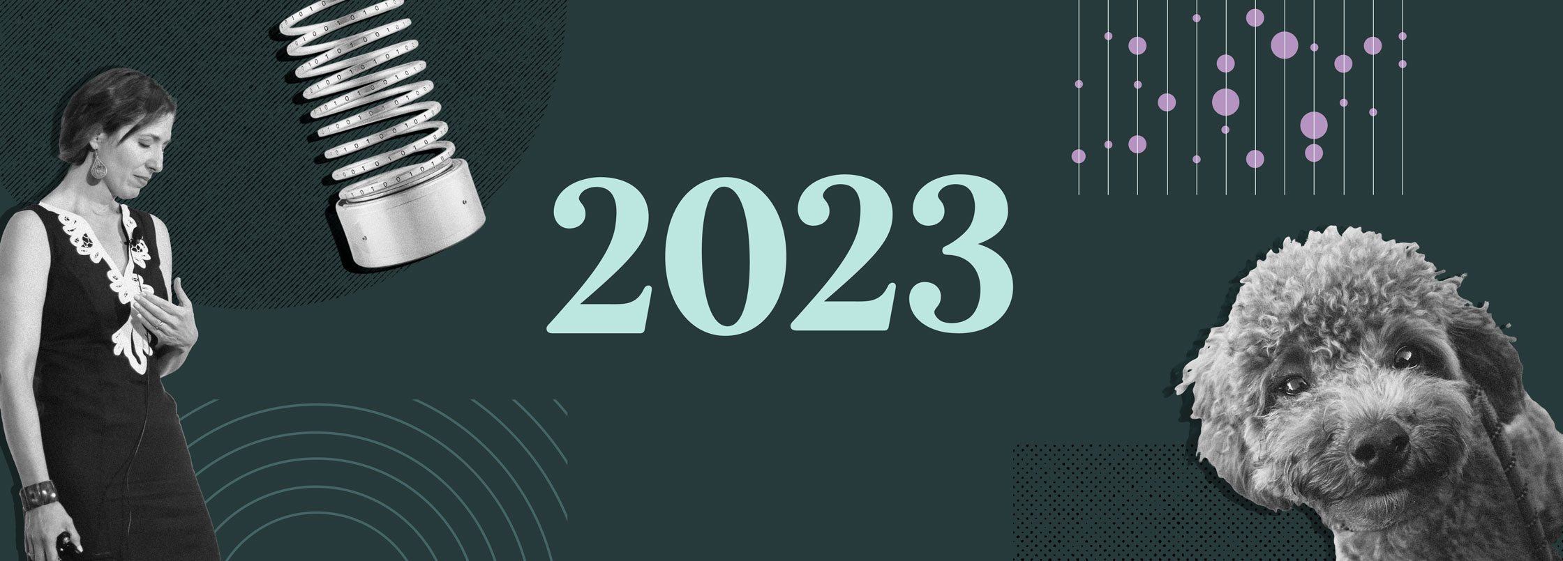 A collage of photographs from the year surround the numbers ʻ2023ʻ.