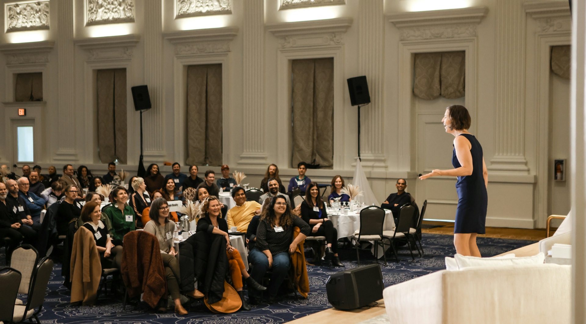 Talie engaging the audience