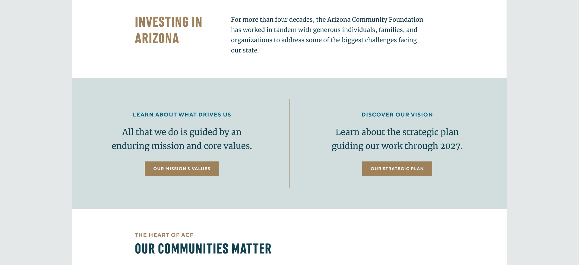 A call-to-action from the Arizona Community Foundation website.