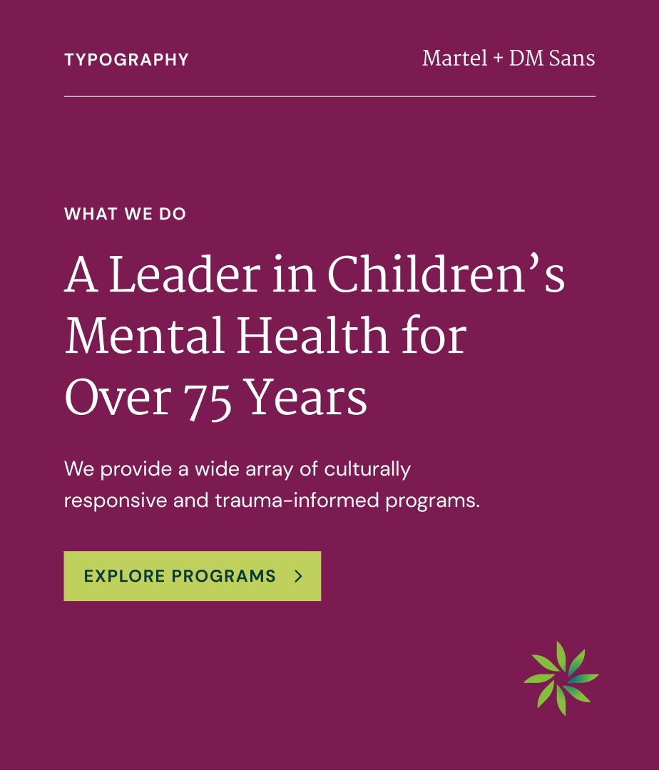 A sample of the text styling and hierarchy used on the website.