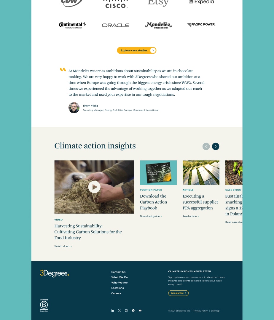 A screenshot of the dynamic blog module on a website page.